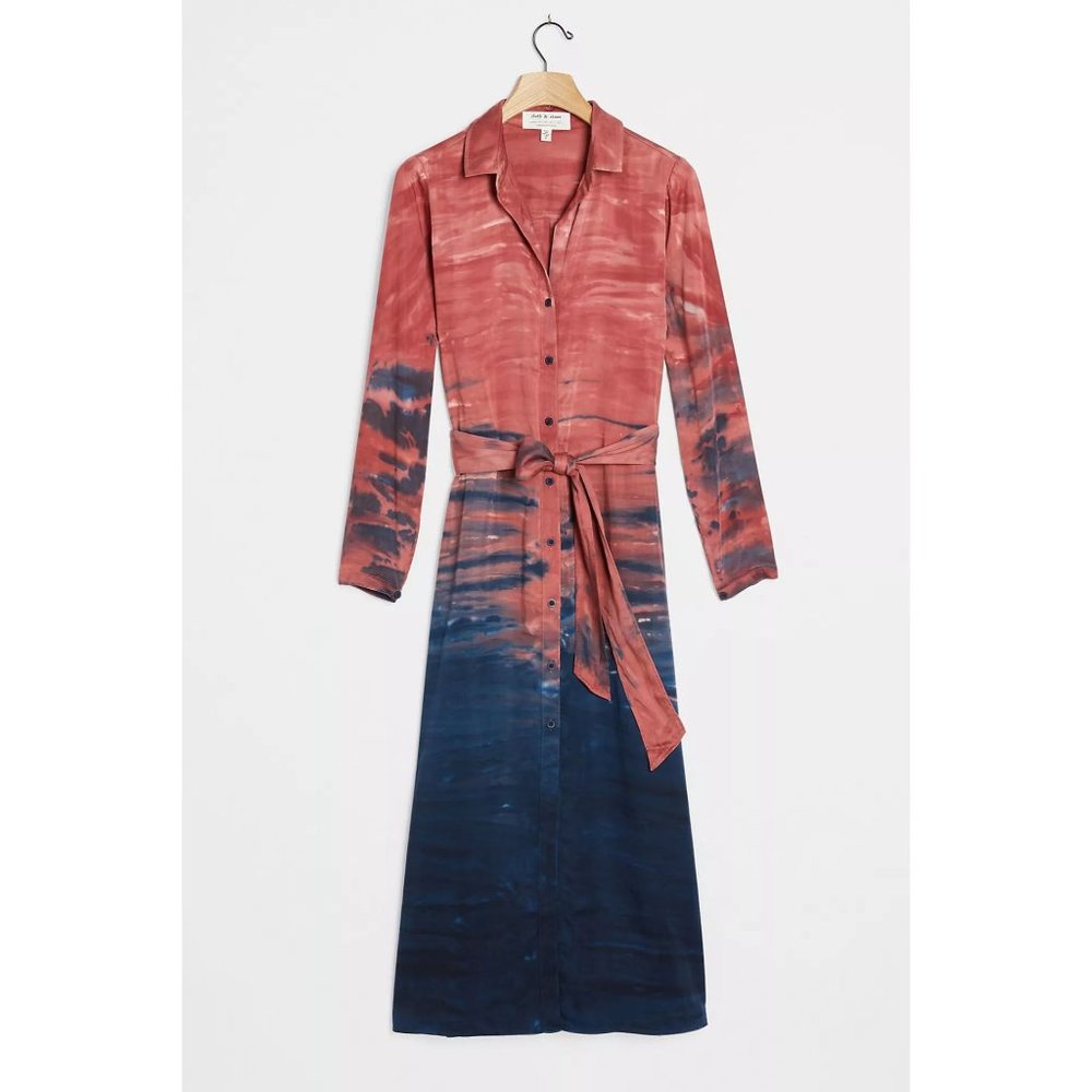 Anthropologie Red to Navy Ombre Maxi Dress - Picture 4 of 6